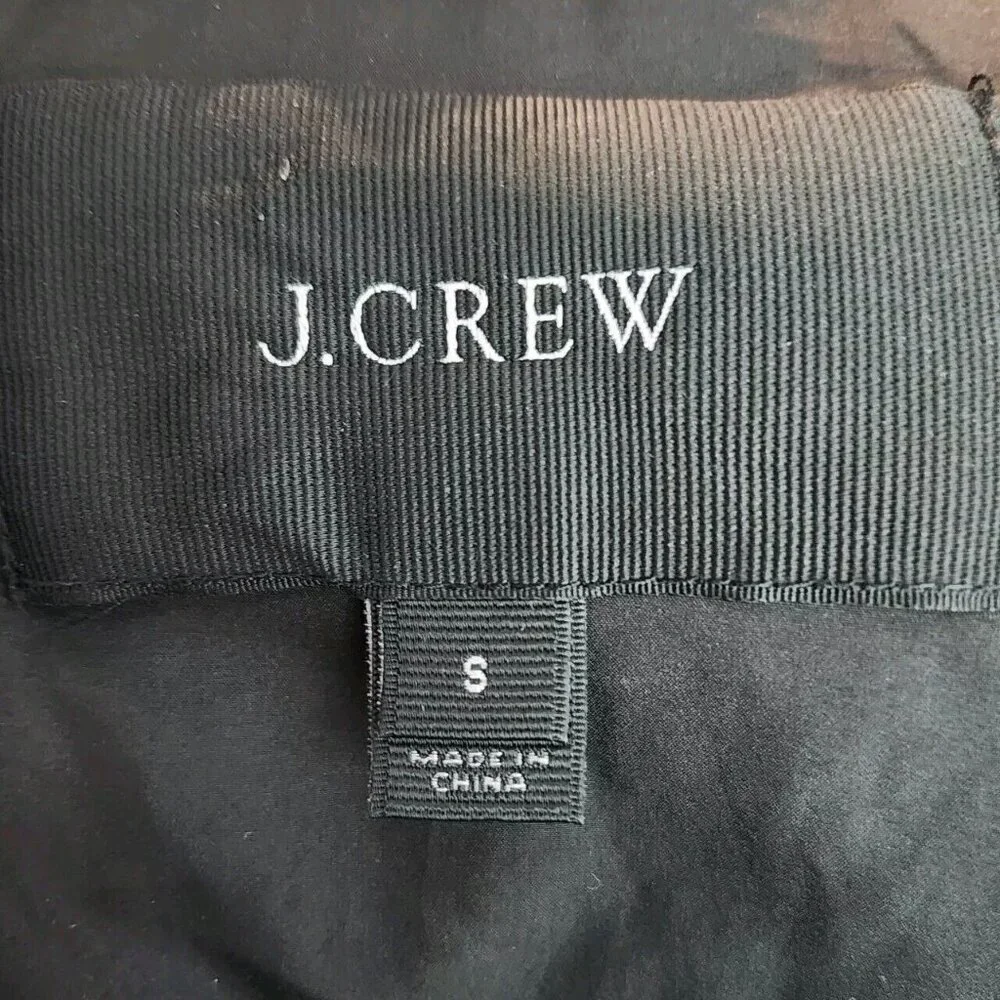 J. CREW Down Puffer‎ Winter Coat Parka MSRP $298 Size Small Black